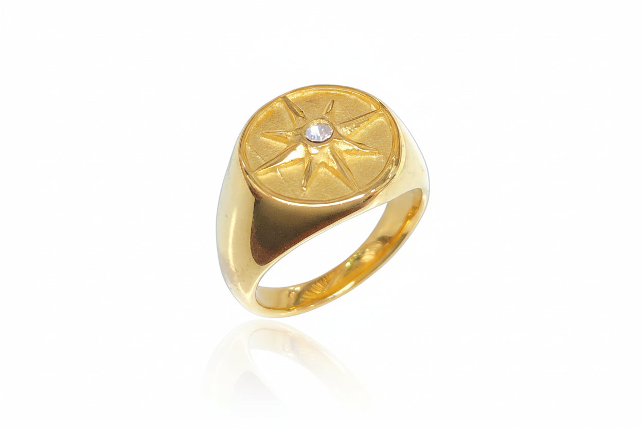 Stainless Steel Solar Flare Celestial Ring