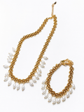 Tassel Pearls Necklace and Bracelet Set