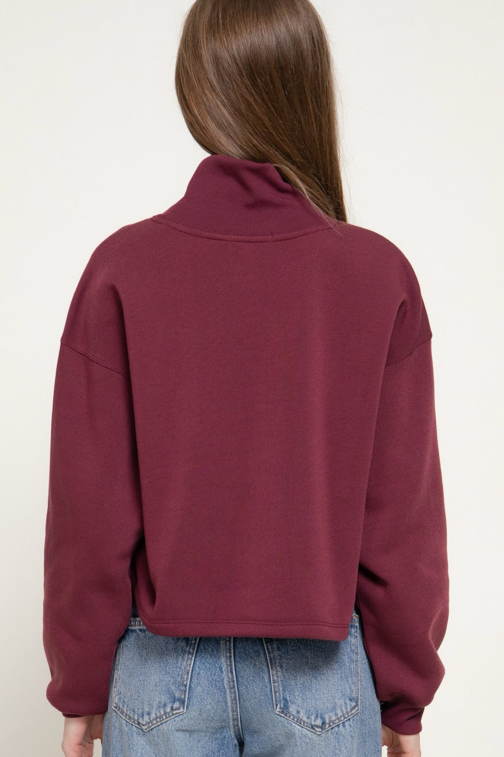 Long Sleeve Neck Hem & Cuffs Inner Brushed Sweatshirt
