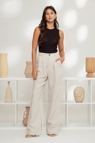 Sleeveless Round Neck Sweater Knit Top