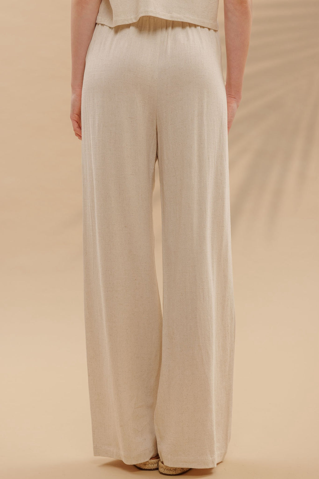 Boat Neck Short Fold Sleeve Boxy Cut Top & High Waist Wide Leg Pleated Pants Set