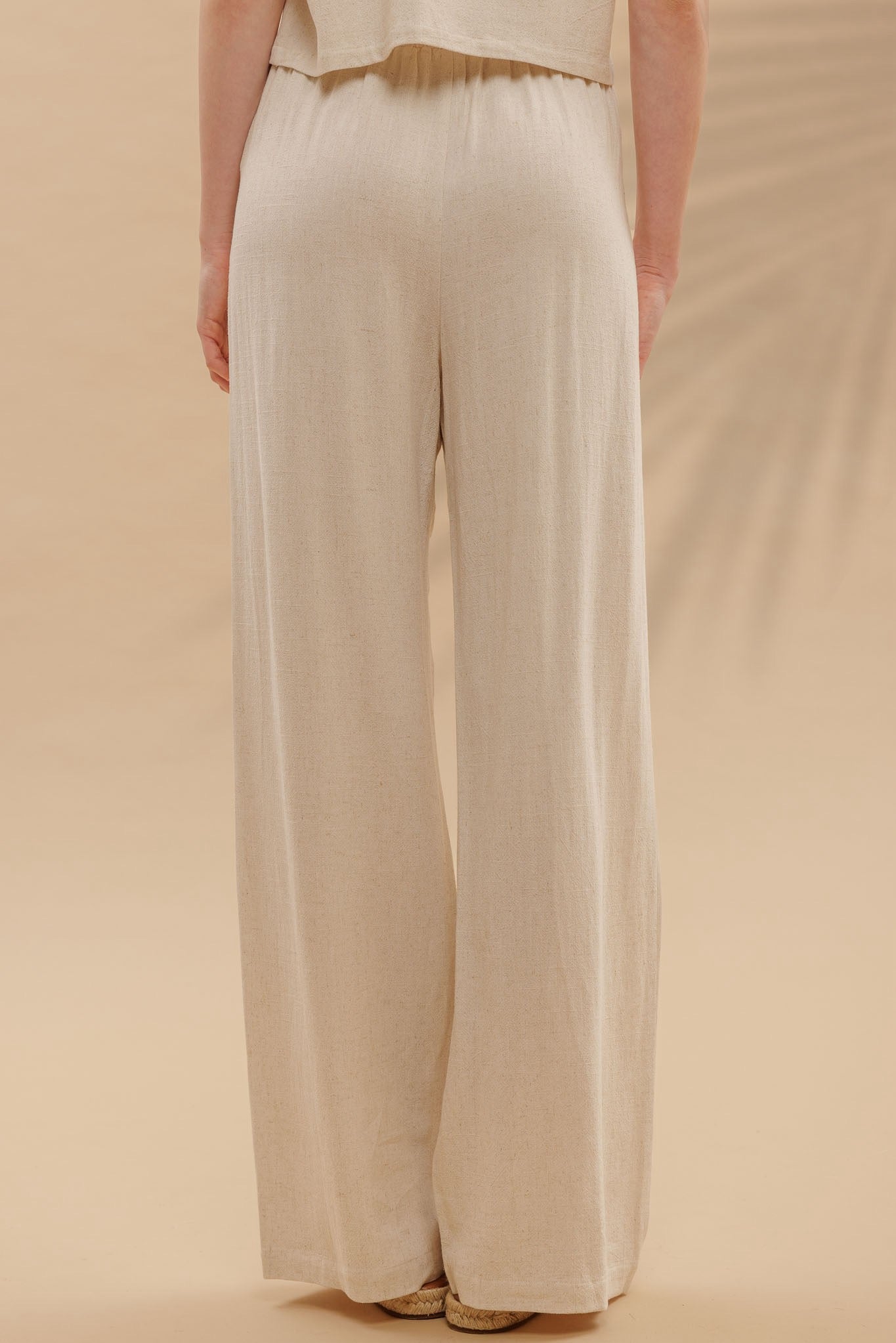 Boat Neck Short Fold Sleeve Boxy Cut Top & High Waist Wide Leg Pleated Pants Set