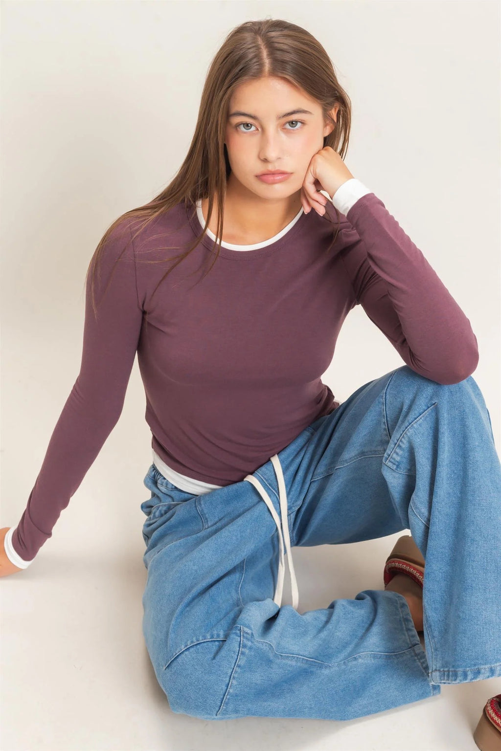 Layered Effect Long Sleeve Top