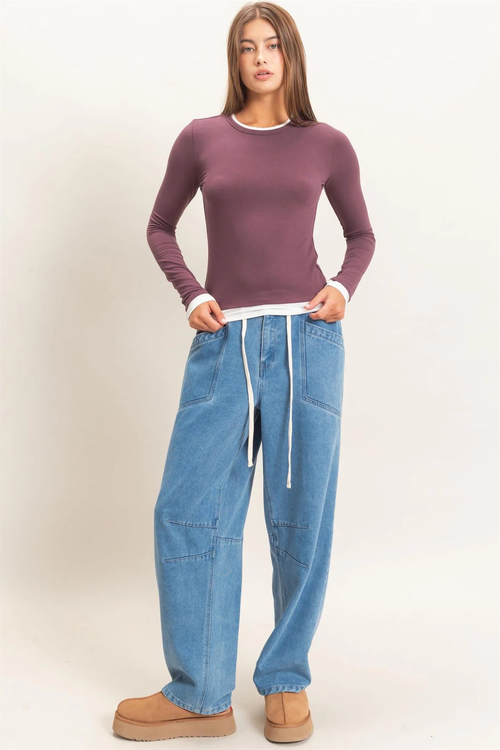 Layered Effect Long Sleeve Top