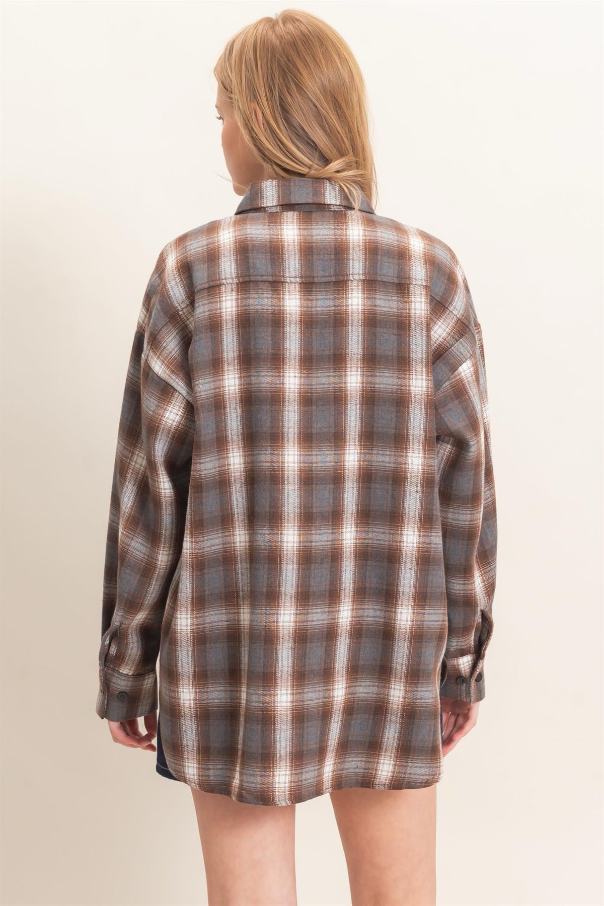 Plaid Button-Up Shirt