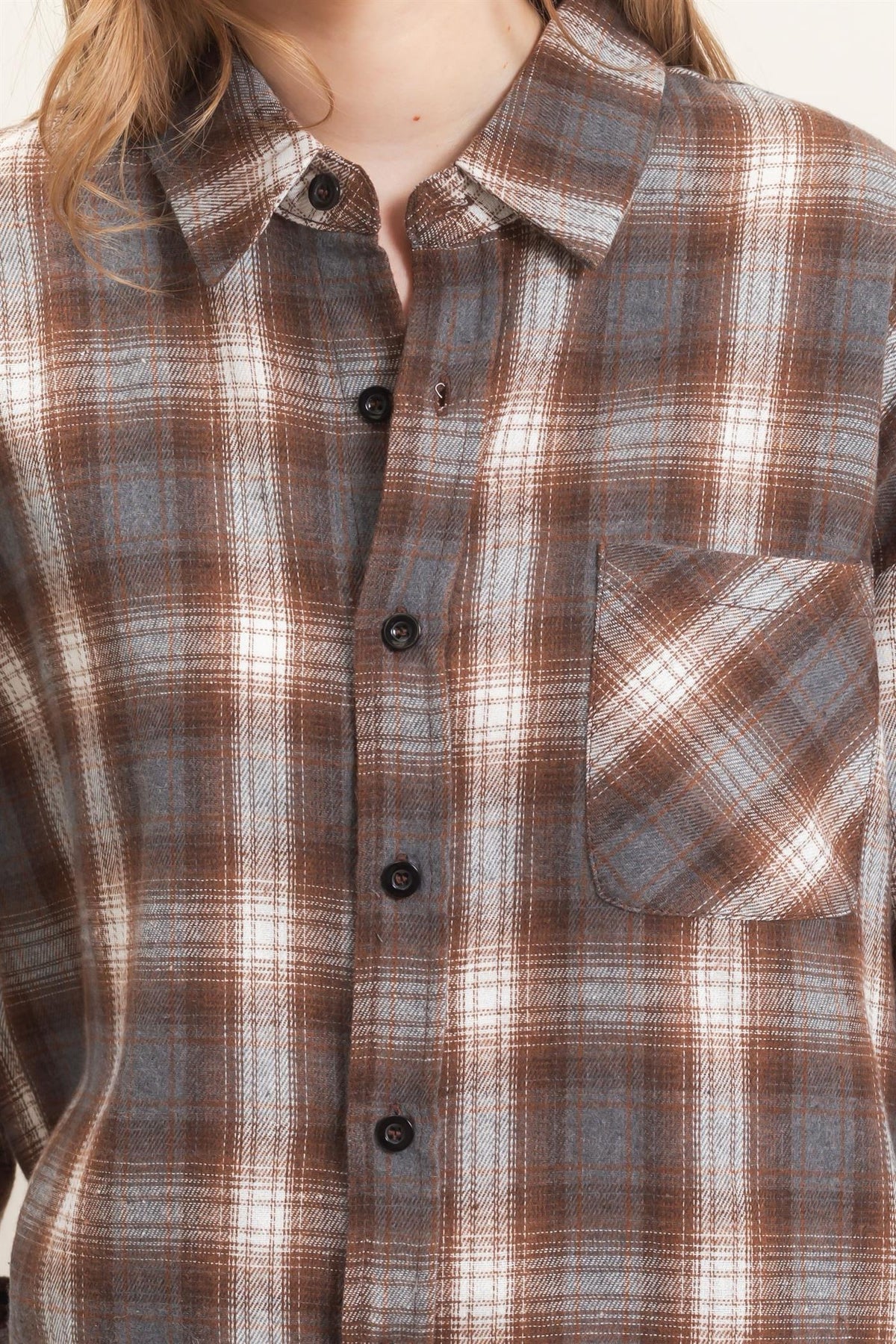 Plaid Button-Up Shirt