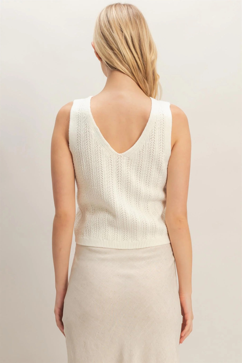 V-Neck Knit Tank Top