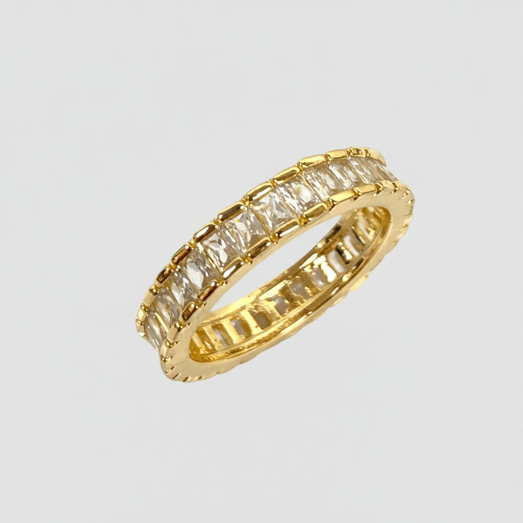Gold Filled 4mm Square CZ Eternity Band