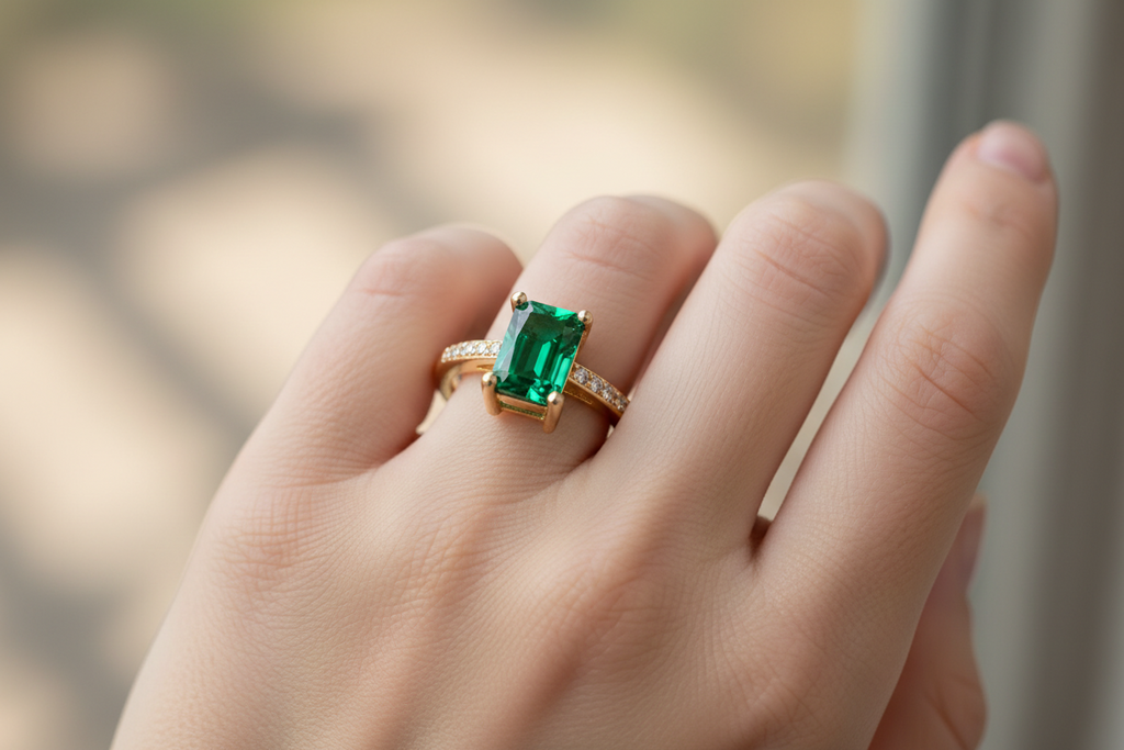 Petite Emerald Cut Ring