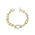 Gold Filled Milano Heart CZ Bracelet