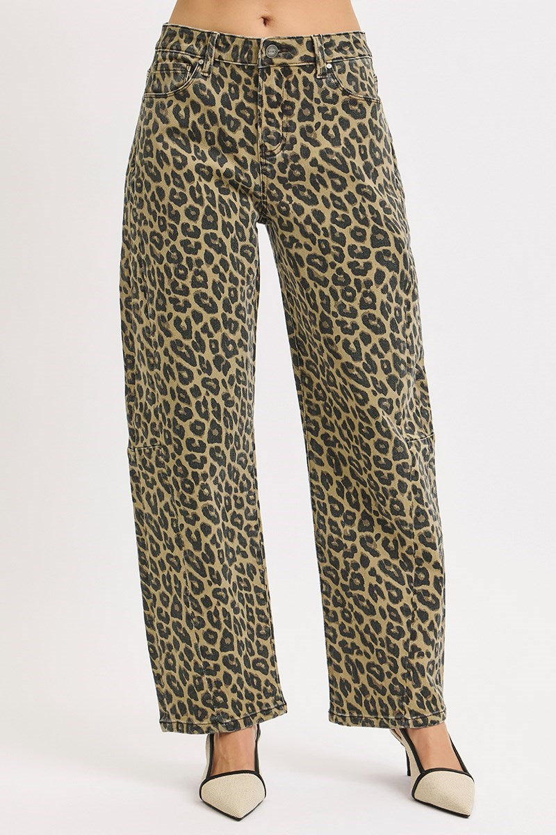 Slouchy Leopard Barrel Pants