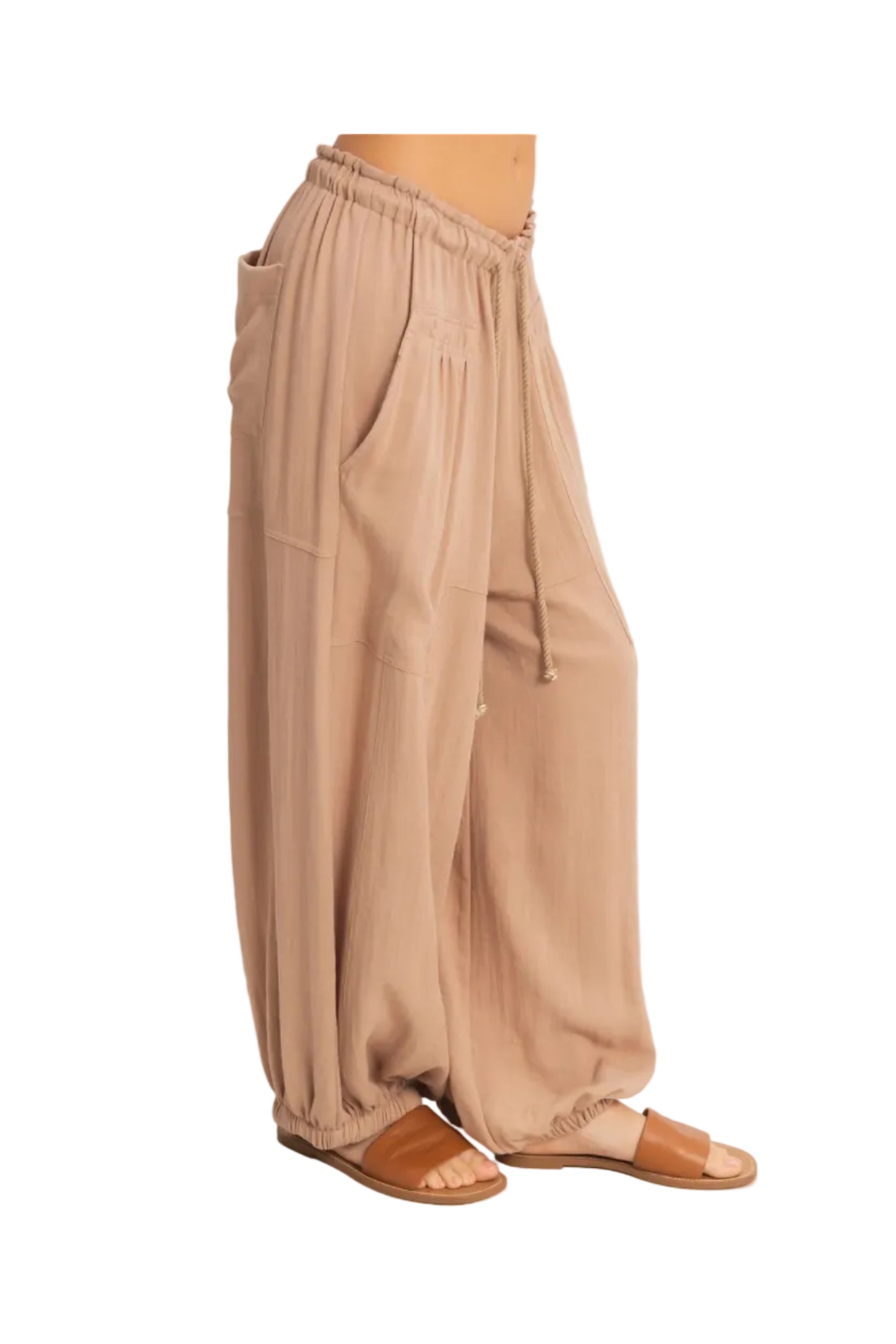 Elastic Hem Drawstring Pants
