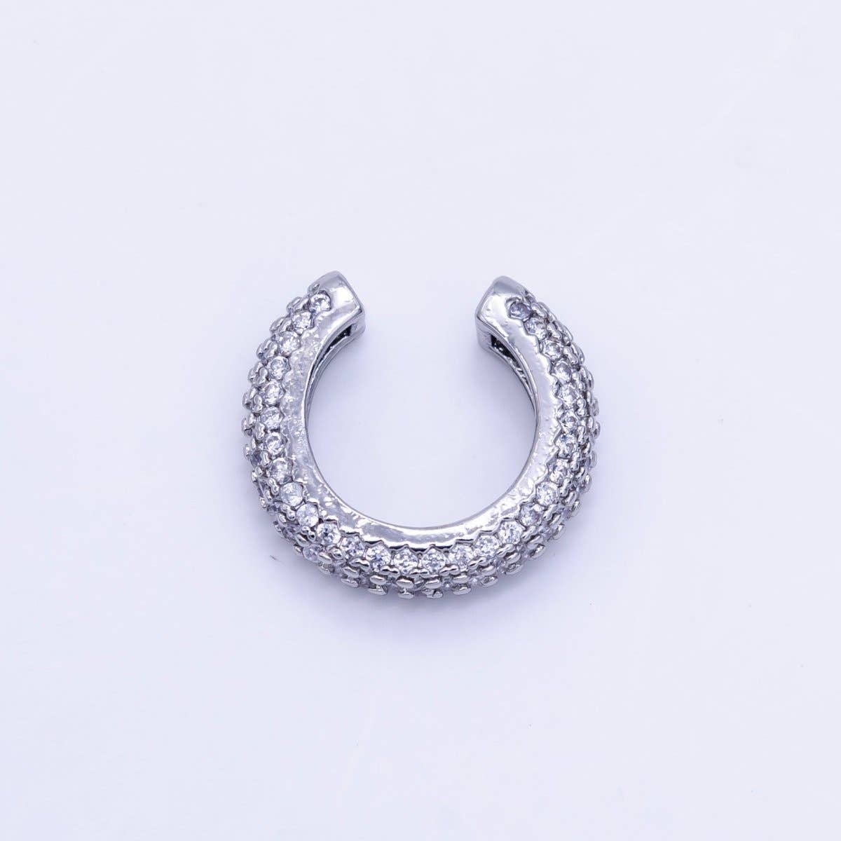 24K Gold Filled 15mm Micro Paved CZ Ear Cuff Earring in Gold & Silver (1 Piece)
