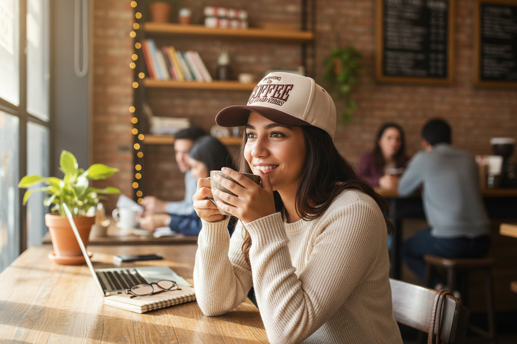 Running on Coffee and Good Vibes Trucker Hat