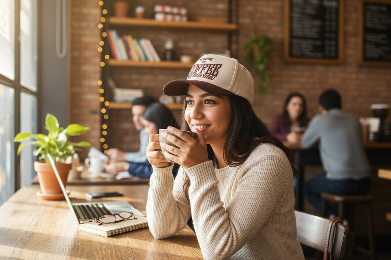Running on Coffee and Good Vibes Trucker Hat