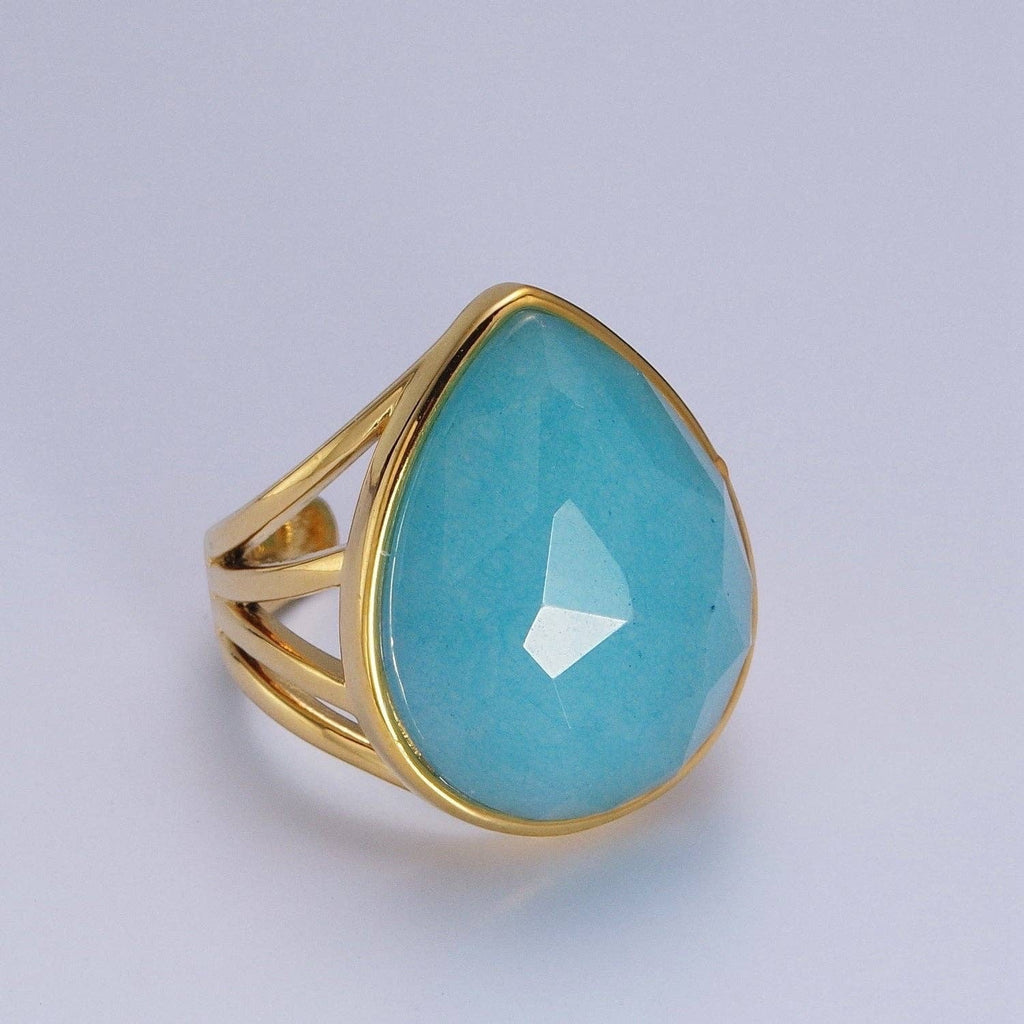 Gold Filled Multifaceted Teardrop Gemstone Ring. Our Gold Filled Multifaceted Teardrop Gemstone Ring from brass and gold-filled materials, this Single Stone/Solitaire Ring is a testament to our dedication to unique design.