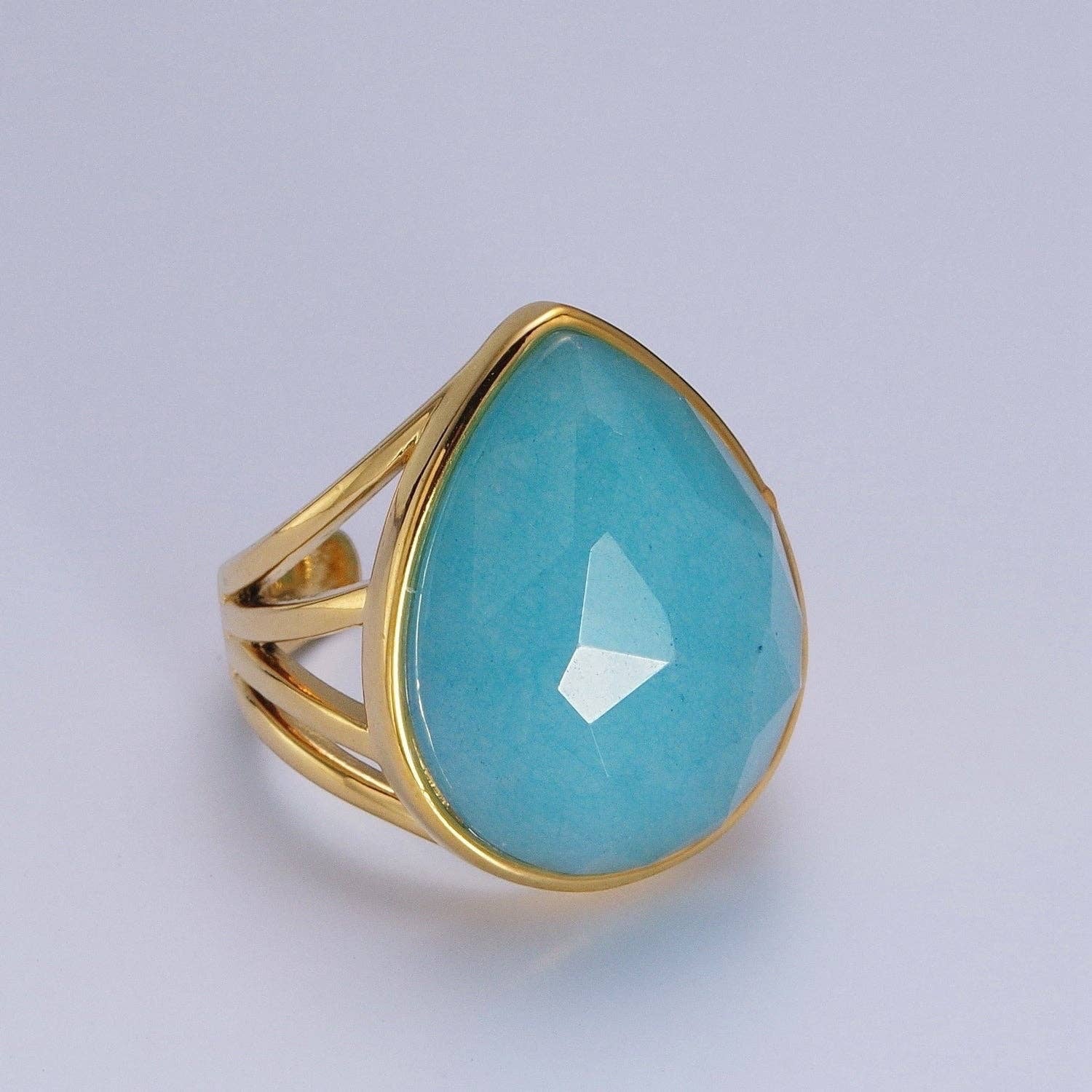 Gold Filled Multifaceted Teardrop Gemstone Ring. Our Gold Filled Multifaceted Teardrop Gemstone Ring from brass and gold-filled materials, this Single Stone/Solitaire Ring is a testament to our dedication to unique design.