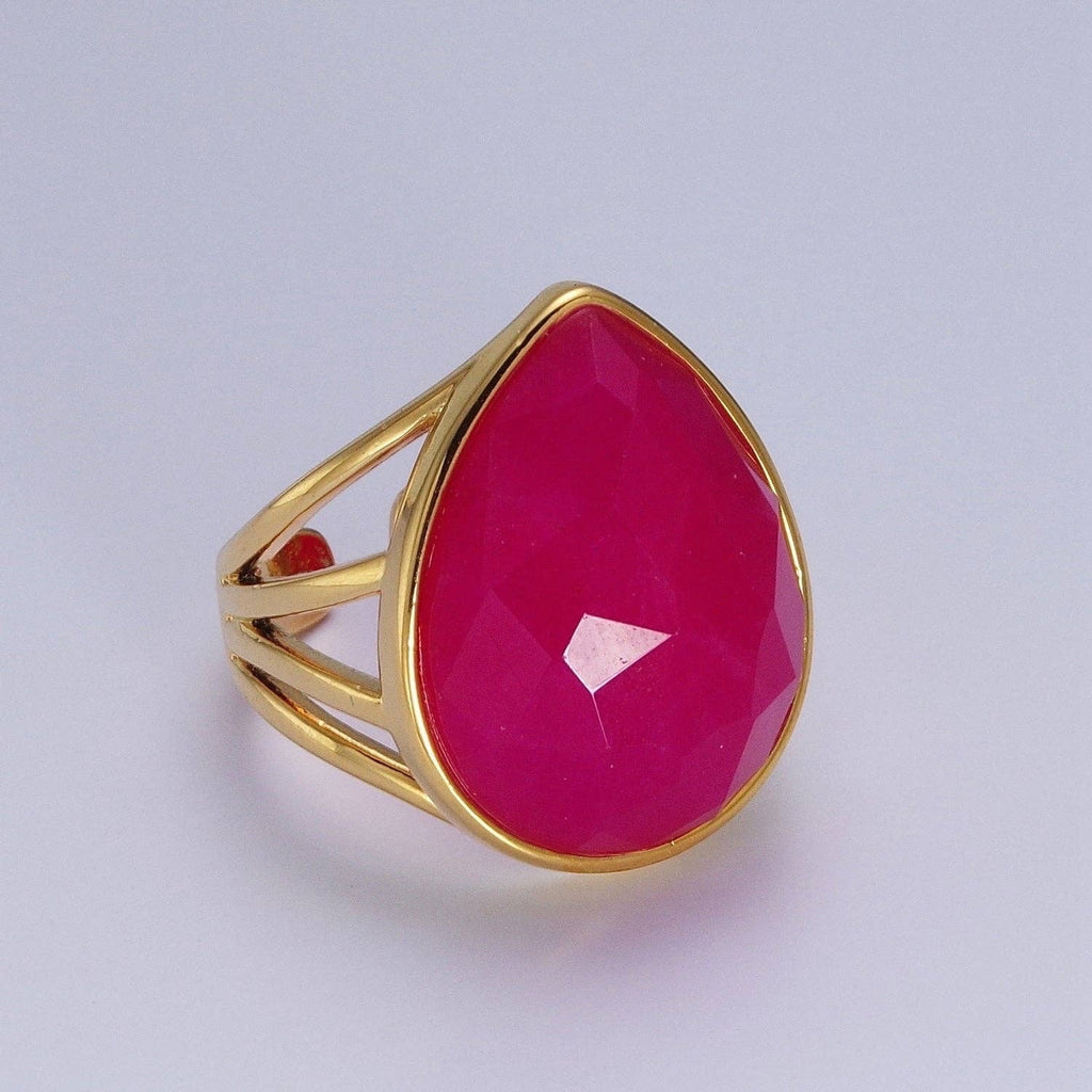 Gold Filled Multifaceted Teardrop Gemstone Ring. Our Gold Filled Multifaceted Teardrop Gemstone Ring from brass and gold-filled materials, this Single Stone/Solitaire Ring is a testament to our dedication to unique design.