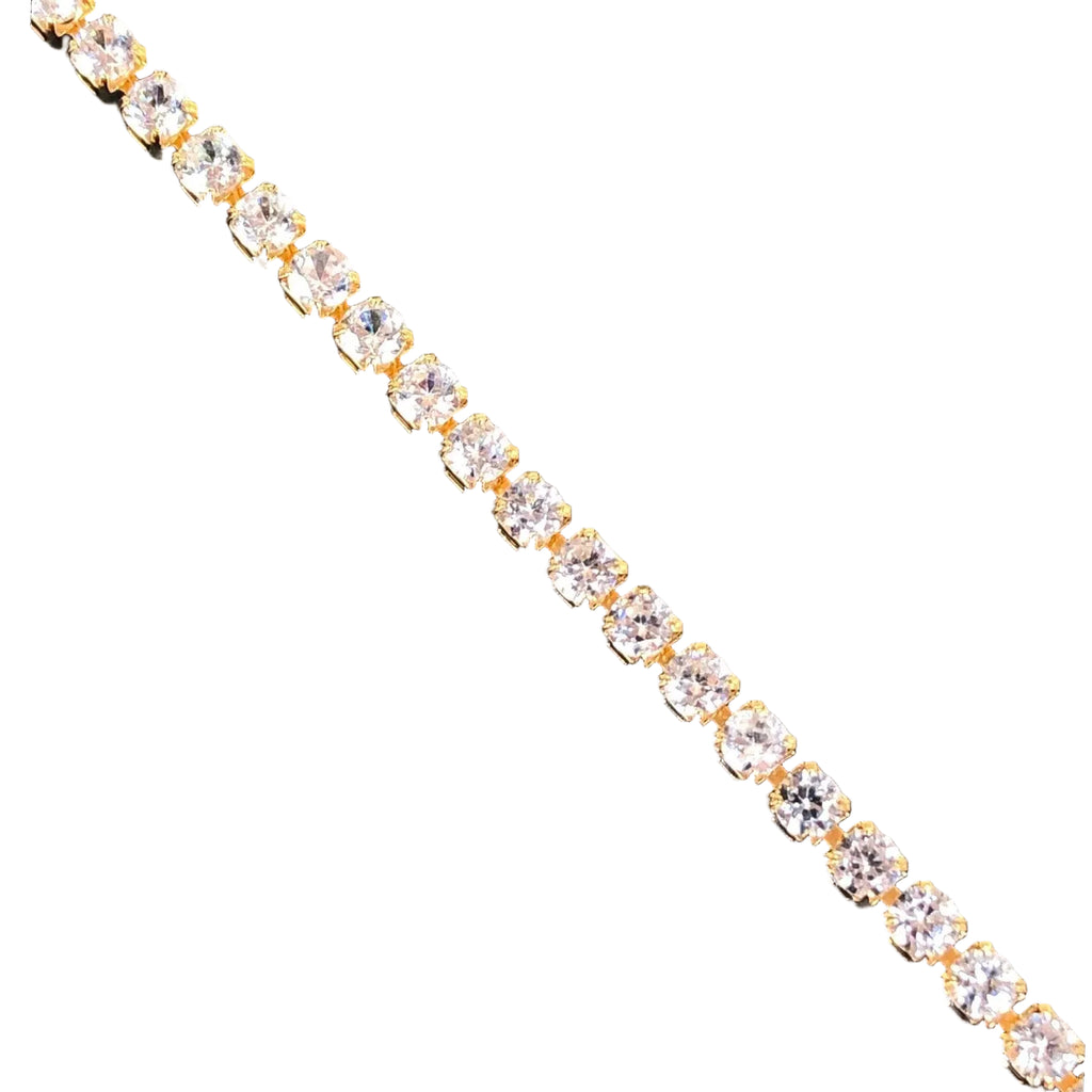 Gold Filled 3mm Round CZ Tennis Necklace