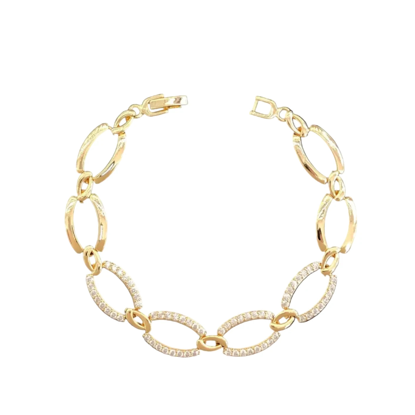 18K Gold Filled Sicilian Oval CZ Bracelet