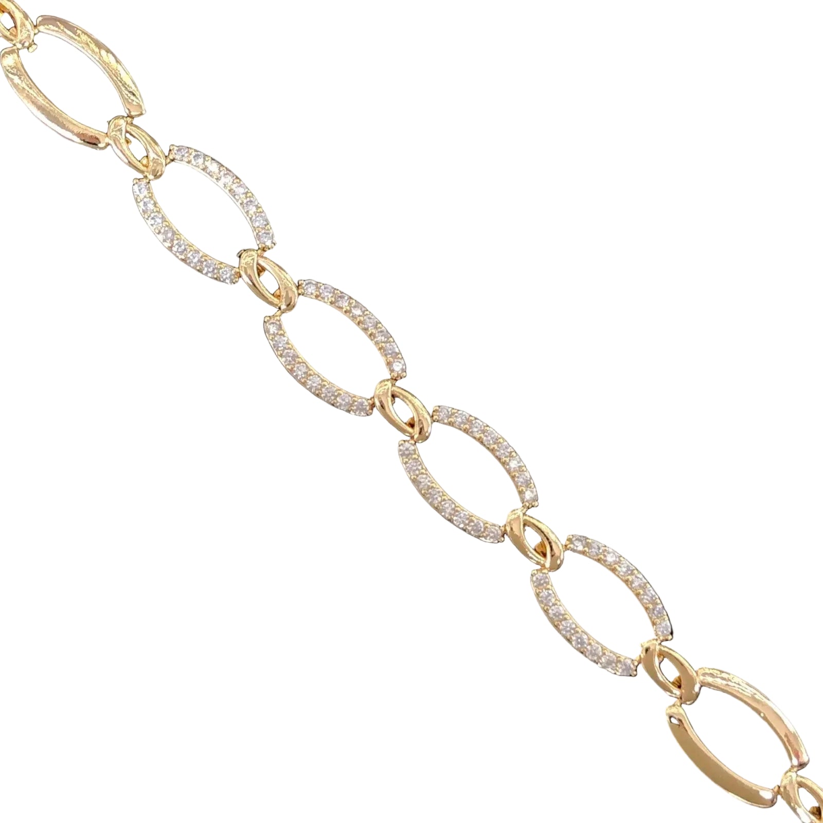 18K Gold Filled Sicilian Oval CZ Bracelet