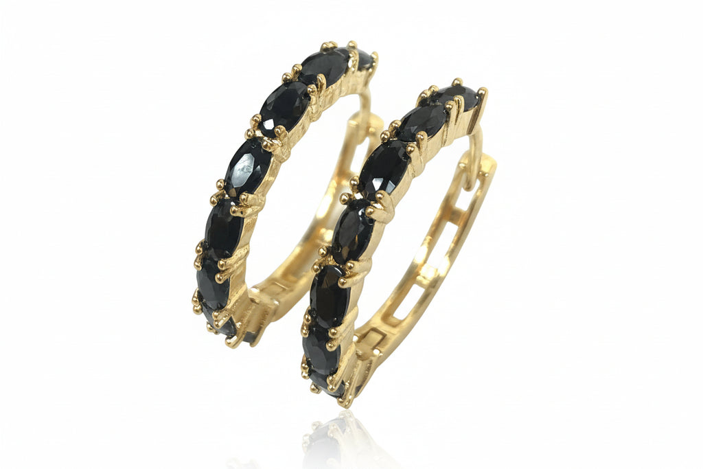 Round CZ Hoop Earrings