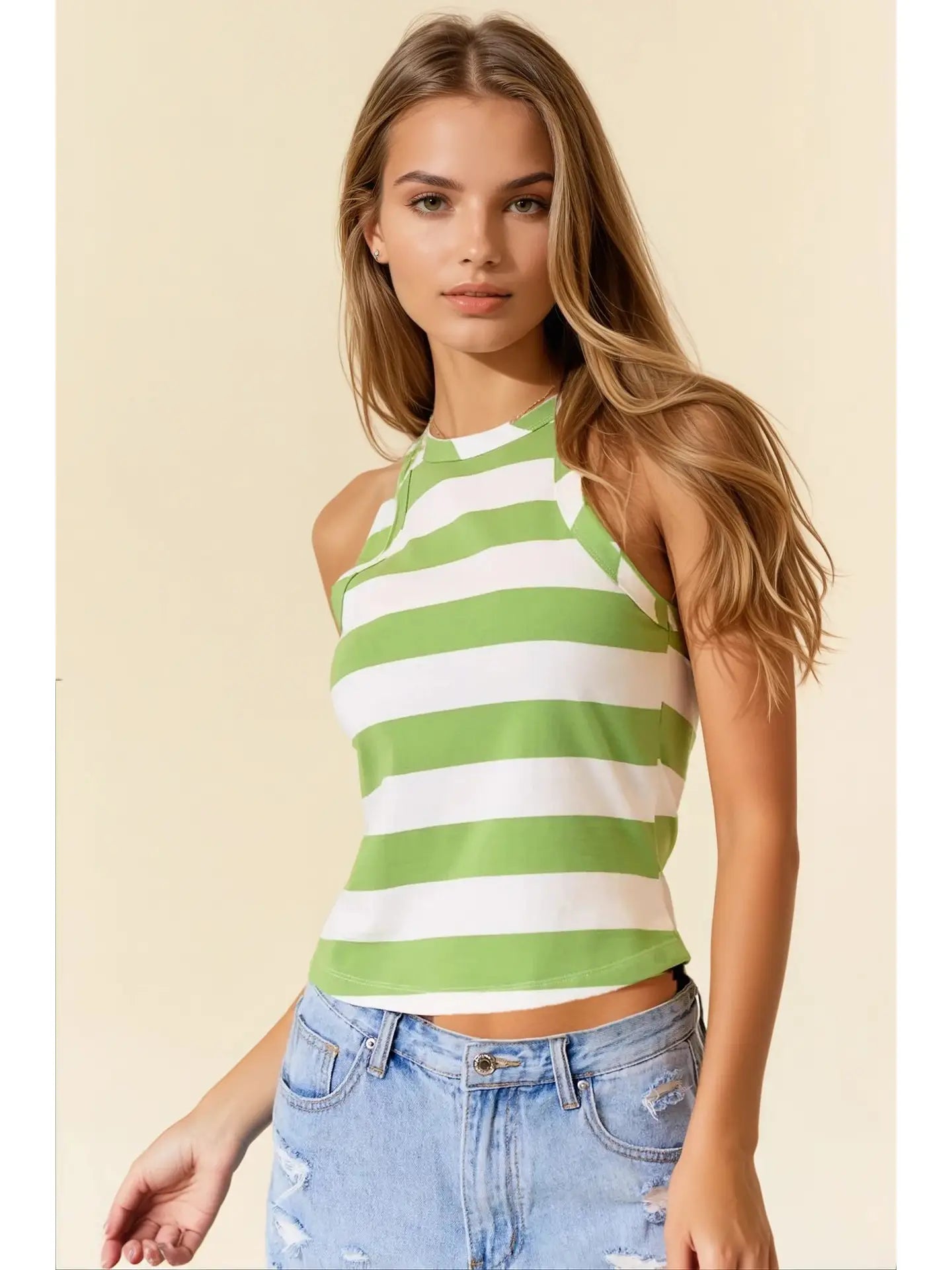 Racer Back  Stripe Tank