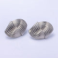 24K Gold Filled Double Curved Puffed Lined Geometric Stud Earrings