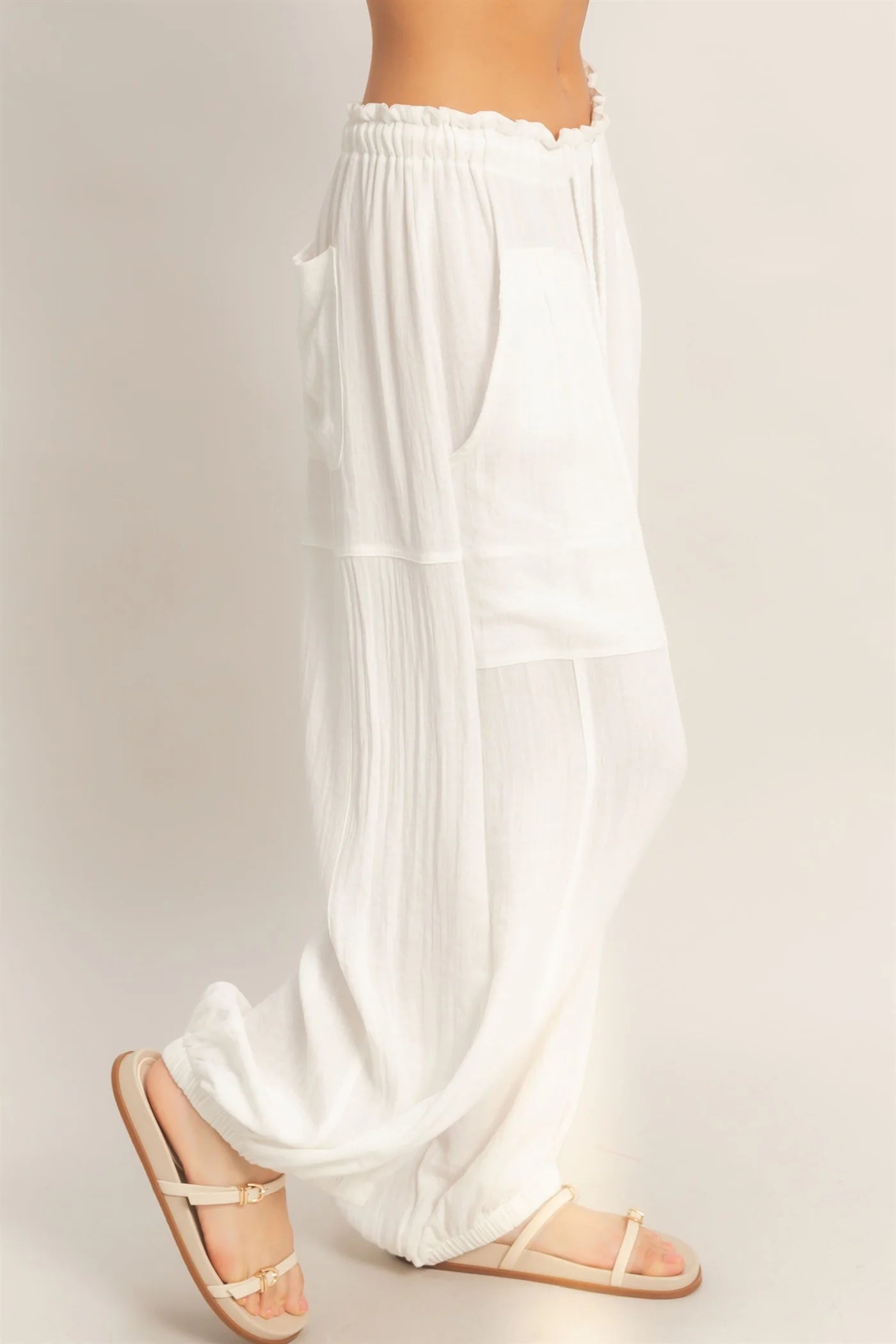 Elastic Hem Drawstring Pants