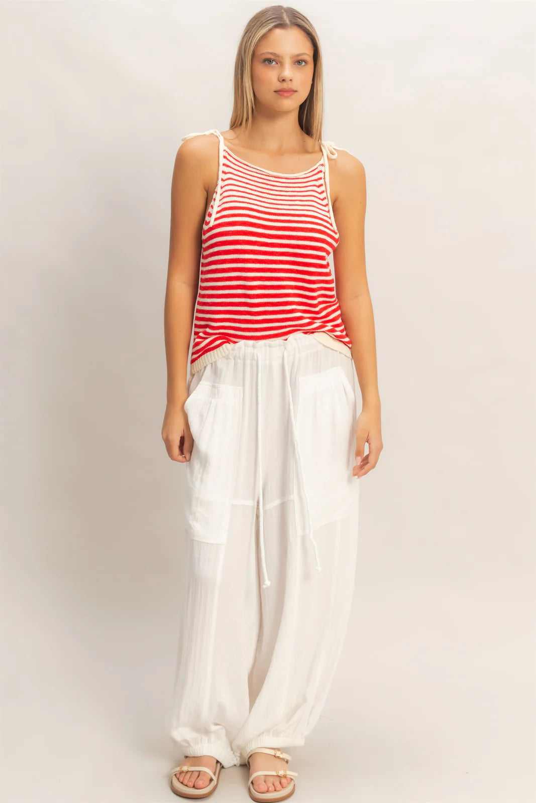 Elastic Hem Drawstring Pants